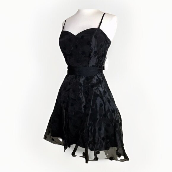 The Sang‎ Black Polka Dot Tulle Mini Dress Size Small - Picture 2 of 8
